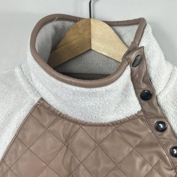 Abercrombie & Fitch Asymmetrical Snap-Up Fleece Sweatshirt Sz XS Quilted - Picture 3 of 14